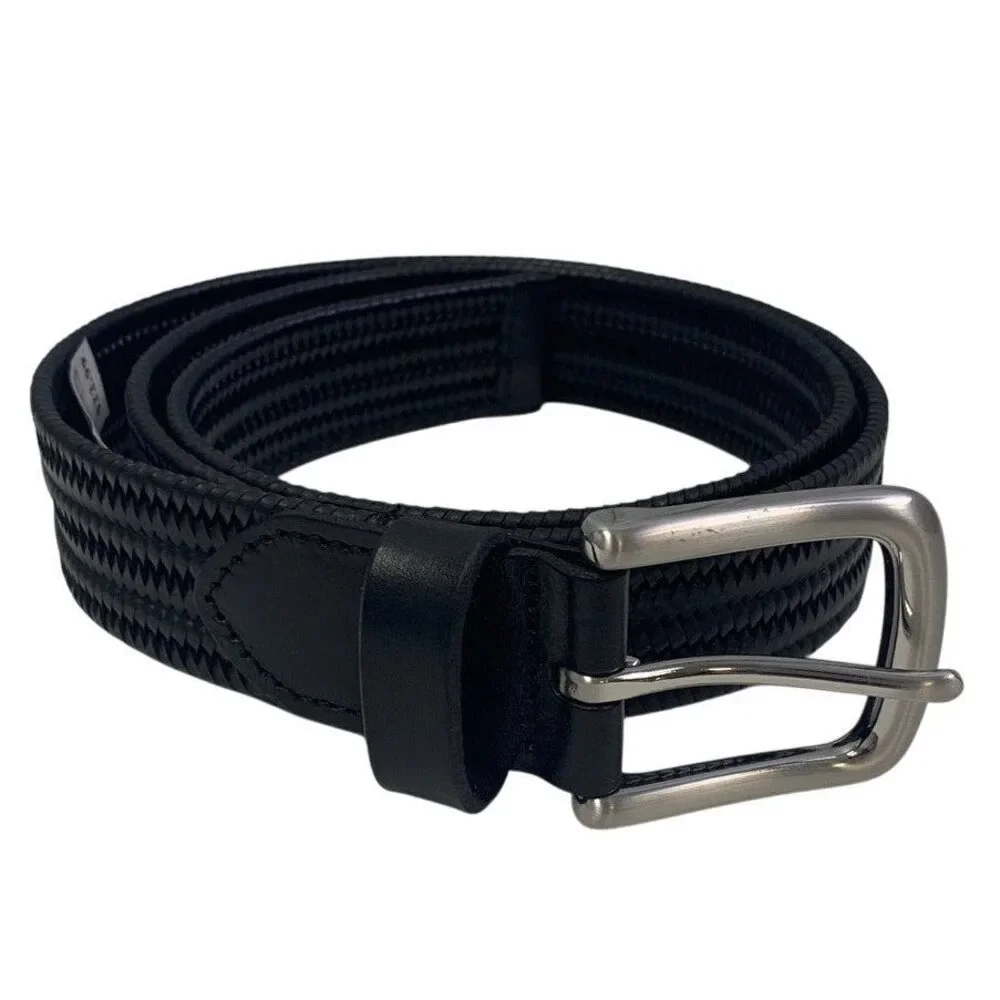 New Goodfellow & Co Mens Medium Faux Leather Woven Adjustable Waist Belt